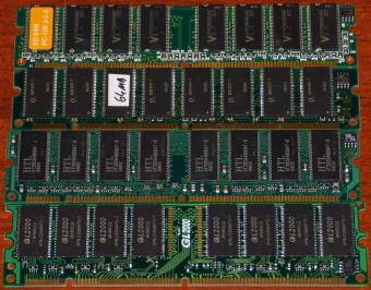 4 Diverse 128MB/64MB SDRAMs VT, Q, HTL, GL2000